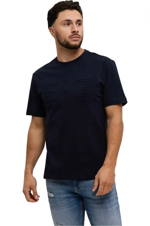 Emporio Armani Tops, Heren, Blauw, 2Xl, Katoen, Heren Donkerblauw T-Shirt