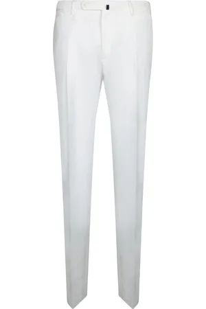 Incotex Broeken, Heren, Wit, S, Katoen, Witte Linnen-Katoenen Broek