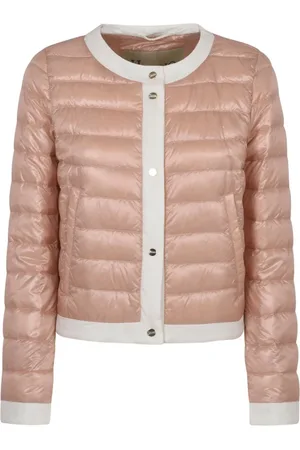 HERNO Jassen, Dames, Bruin, XS, Geribbelde jas met stijl