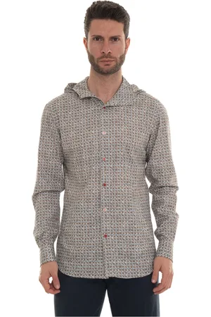 Kiton Jassen, Heren, Veelkleurig, M, Katoen, Hooded Sweatshirt Dogstooth Design Popper Fastening