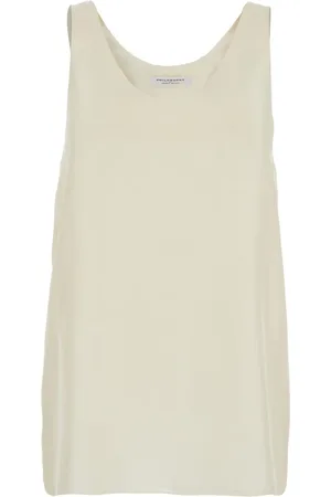 Serafini Tops, Dames, , M, Zijden Mouwloze Top met Ronde Hals