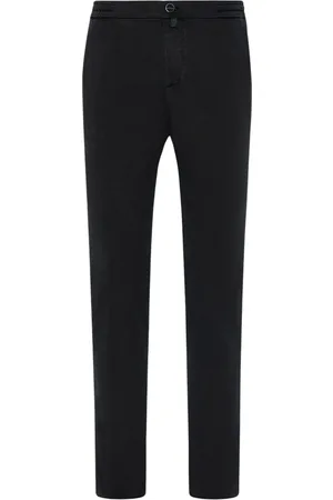 Kiton Broeken, Heren, Zwart, W42, Katoen, Comfort Katoenen Broek