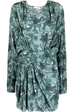IRO Kleedjes, Dames, Blauw, S, Fontana Gedrukte Korte Jurk