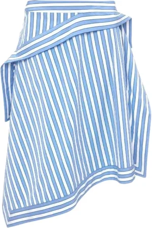 J.W.Anderson Rokken, Dames, Blauw, M, Katoen, Asymmetrische Zakdoekrok
