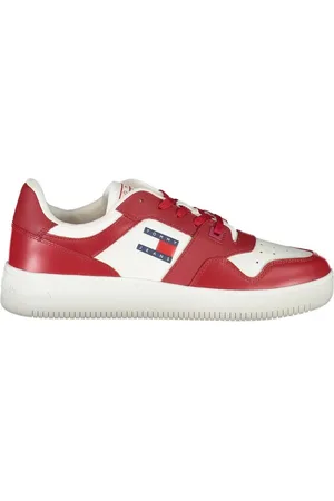 Tommy Hilfiger Schoenen, Heren, Rood, 40 EU, Leer, Rosa Leren Heren Sneaker