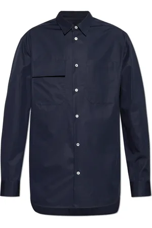 Jil Sander Overhemden, Heren, Blauw, M, Katoen, Katoenen overhemd