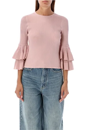 ZIMMERMANN Truien, Dames, Roze, M, Polyester, Gebreide kleding met ruches