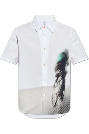 Paul Smith Overhemden, Heren, Wit, S, Katoen, Short Sleeve Shirt