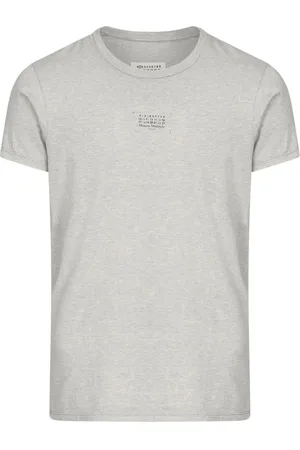 Maison Margiela Tops, Heren, Grijs, XL, Katoen, Grijze T-shirts en Polos met Logoprint