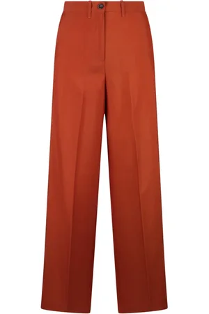 Nine In The Morning Broeken, Dames, Rood, W30, Wol, Hoge Taille Palazzo Broek in Wol-Zijde
