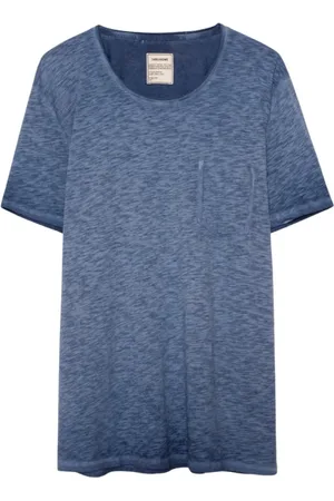 Zadig & Voltaire Tops, Heren, Blauw, S, Toby Cold Dyed T-Shirt