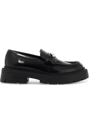 Jimmy Choo Schoenen, Dames, Zwart, 40 EU, Leer, Diamond Chain leren loafers