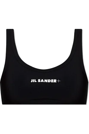 Jil Sander Badkleding, Dames, Zwart, L, Logo Bralet Top