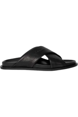 Paul Smith Schoenen, Heren, Zwart, 43 EU, Leer, Zwarte leren muiltjes met gekruiste bandjes