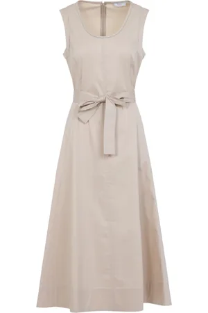 PESERICO SIGN Kleedjes, Dames, , 2Xs, Katoen, Elegante Nude & Neutrals Jurk