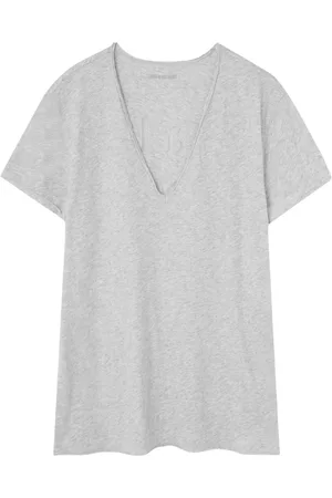 Zadig & Voltaire Tops, Dames, Grijs, M, Katoen, Story Cl Fishnet Call Me Baby T-Shirt
