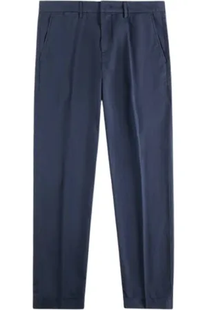 FAY Broeken, Heren, Blauw, W38, Blauwe Slim Fit Stretch Broek