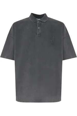 J.W.Anderson Tops, Heren, Grijs, S, Katoen, Boxy Fit Poloshirt