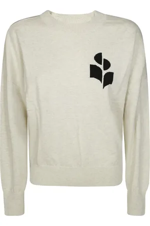 Isabel Marant Truien, Dames, Grijs, M, Logo Crewneck Sweater