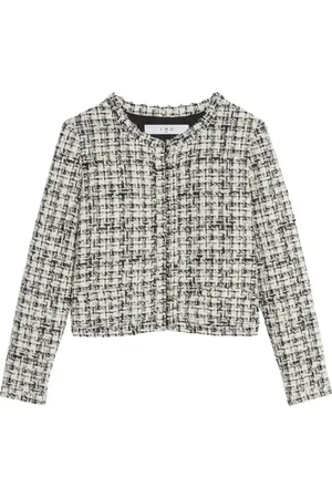 IRO Jassen, Dames, Grijs, L, Tweed, Lurex Tweed Jas