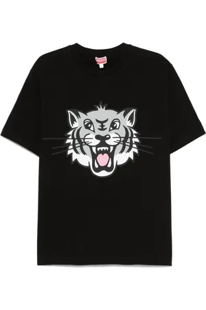 Kenzo Tops, Heren, Zwart, XL, Katoen, Unisex T-shirt met ronde hals
