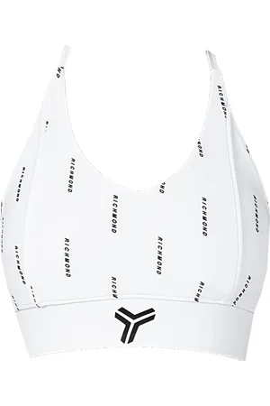 John Richmond Tops, Dames, Wit, L, Polyester, Elegante Sporttop met Logo Print