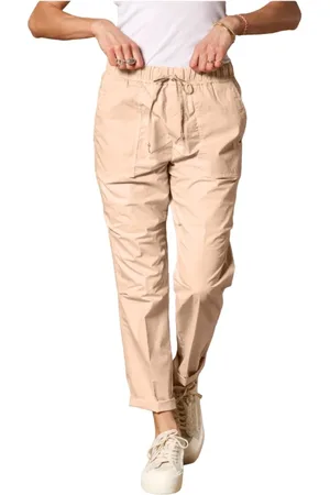 Masons Broeken, Dames, Roze, XL, Katoen, Cargo Jogger Broek in Parachute Canvas