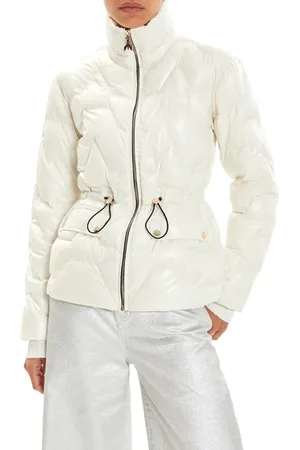 Patrizia Pepe Jassen, Dames, , S, Polyester, Witte Puffer Coat Regular Fit