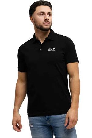 Emporio Armani Tops, Heren, Zwart, 2Xl, Katoen, Klassiek Poloshirt Zwart/Wit Heren