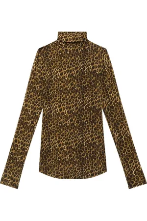 Isabel Marant Tops, Dames, Bruin, M, Joyela Top met Lange Mouwen en Dierenprint