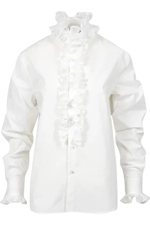 Serafini Blouses & Shirts, Dames, , M, Katoen, Gerimpelde katoenen poplin blouse