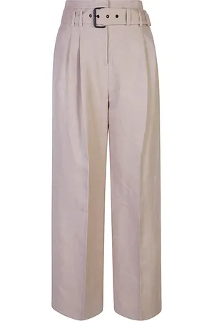 ELEVENTY Broeken, Dames, , L, Linnen, Linnen Broek met Dubbele Plooi