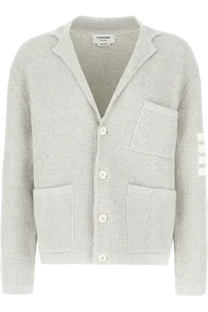 Thom Browne Truien, Heren, Grijs, M, Katoen, Cardigan