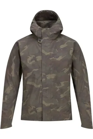 HERNO Jassen, Heren, Groen, L, Polyester, Camouflage Hoodie met Zakken