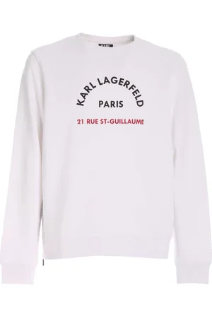 Karl Lagerfeld Sweatshirts & Hoodies, Heren, Wit, M, Katoen, Sweatshirt met contrastprint