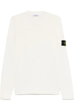 Stone Island Truien, Heren, Wit, M, Katoen, Crew Neck Pullover