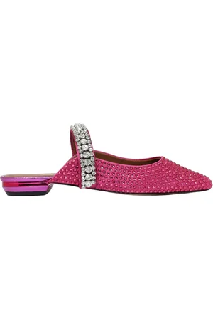 Kurt Geiger Schoenen, Dames, Roze, 37 EU, Crystal Fuchsia Slip-On Sandalen