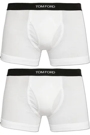 Tom Ford Ondergoed, Heren, Wit, M, Katoen, Set van twee Logo Tailleband Stretched Slips