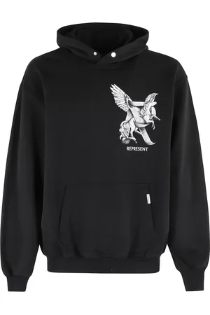 Represent Sweatshirts & Hoodies, Heren, Zwart, S, Katoen, Zwarte Elegance Hoodie met Logo Print