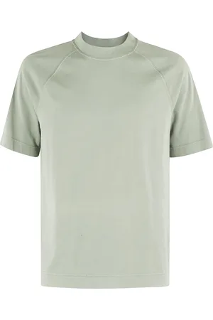 Circolo Tops, Heren, Groen, L, Katoen, Salie Jersey T-shirt met Ronde Hals