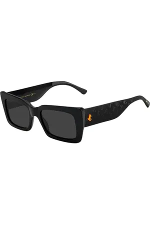 Jimmy Choo Accessoires, Dames, Zwart, ONE Size, Rechthoekige zonnebril