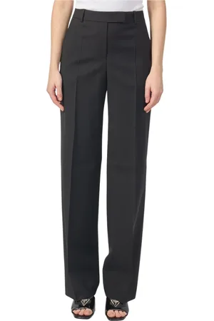 HUGO BOSS Broeken, Dames, Zwart, M, Wol, Zwarte Straight Fit Broek