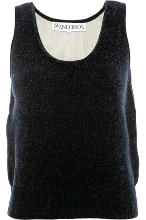 J.W.Anderson Tops, Dames, Blauw, S, Chenille Gebreide Tanktop