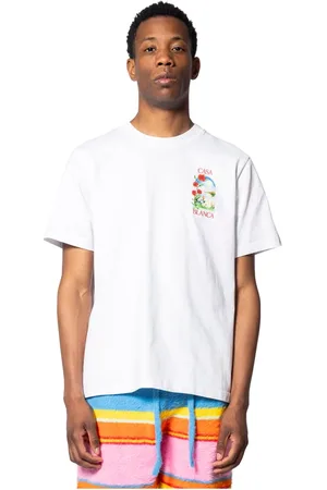 Casablanca Tops, Heren, Wit, M, Witte Dagen Bedrukt T-Shirt