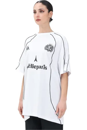 GAËLLE Tops, Dames, Wit, S, Leer, Sportieve witte T-shirt met grafische prints