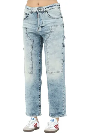 Dsquared2 Jeans, Dames, Blauw, XS, Denim, Cargo Denim Jeans Regular Fit Lente/Zomer
