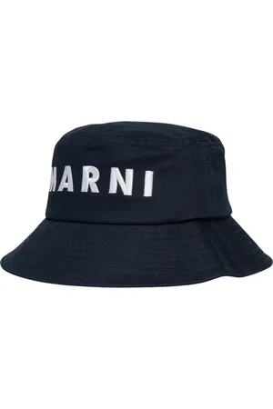 Marni Accessoires, unisex, Blauw, L, Katoen, Blauwe Bucket Hoed Lente Zomer