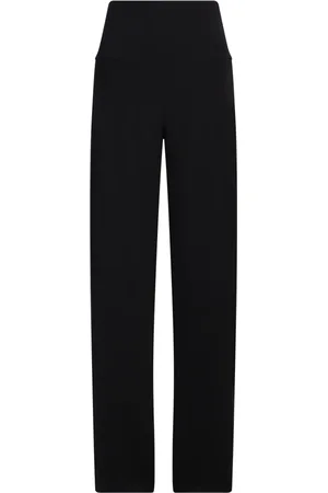 Norma Kamali Broeken, Dames, Zwart, M, Polyester, Zwarte Wijde Pijp Broek