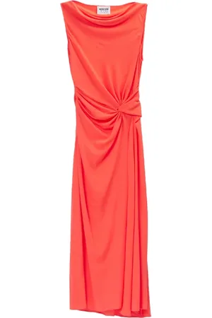 Moschino Kleedjes, Dames, Rood, S, Rode Crepe Midi Jurk