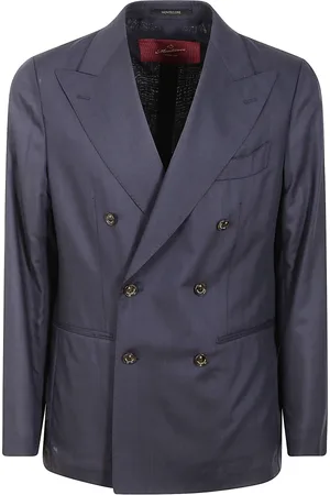 MONTECORE Jassen, Heren, Blauw, XL, Wol, Elegante Double-Breasted Jas